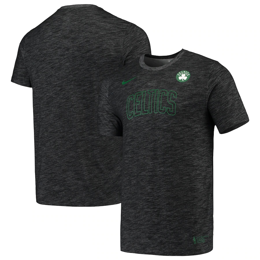 2020 NBA Men Nike Boston Celtics Heathered Black Essential Facility Performance TShirt->nba t-shirts->Sports Accessory
